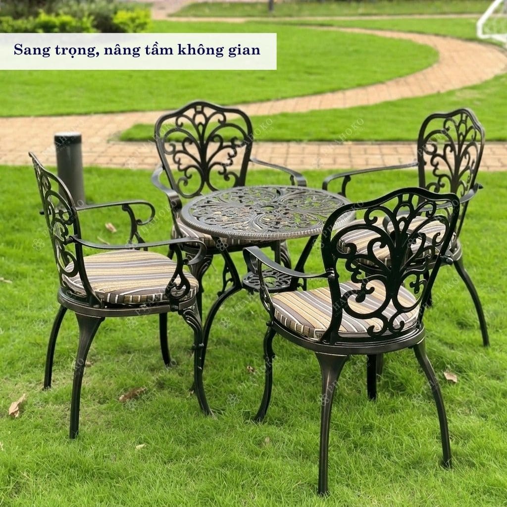 Bàn ghế nhôm đúc13