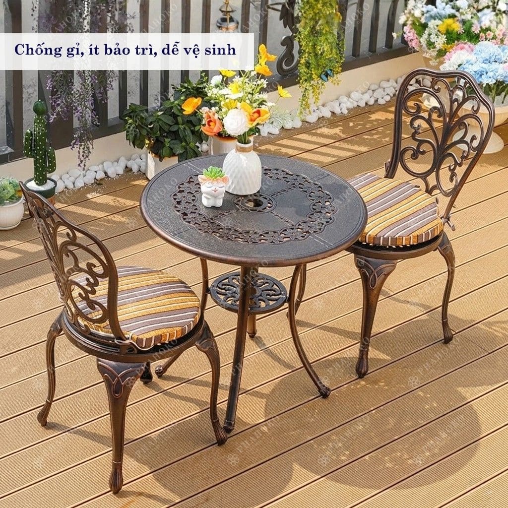 Bàn ghế nhôm đúc14